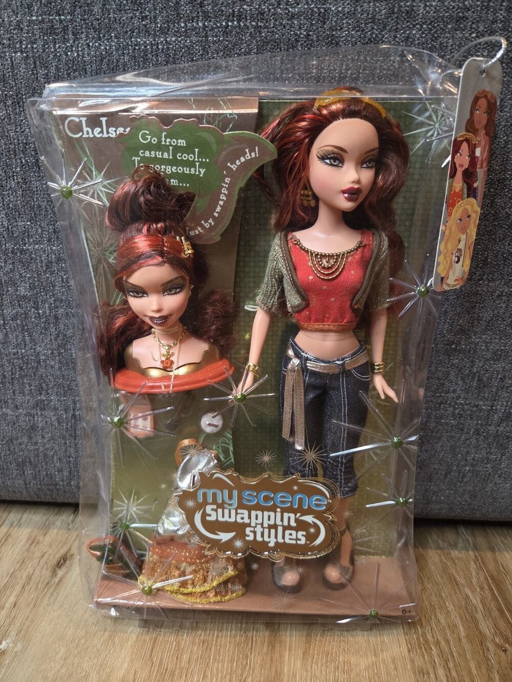 Mattel My Scene Swappin Styles Chelsea Doll 2006 Extra Head NIB Box Edge Damage